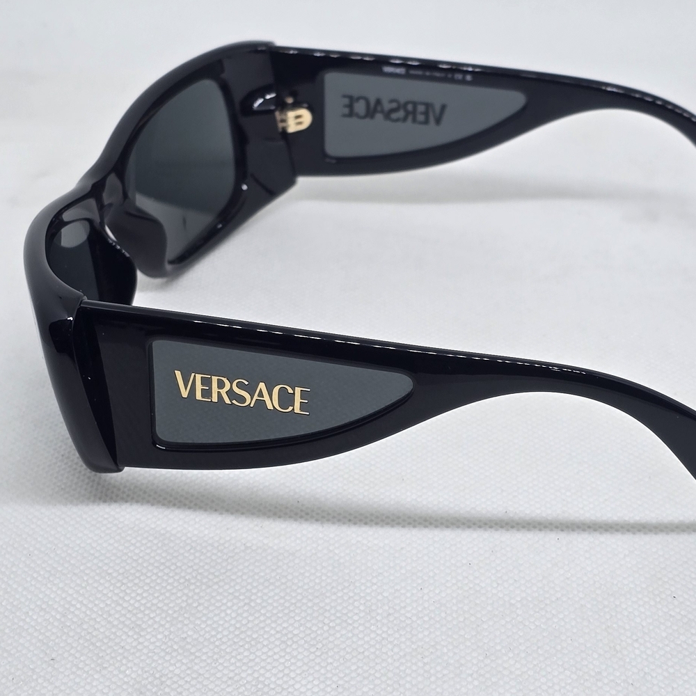 VERSACE SUNGLASSES Black Rectangular Smart Glasse… - image 1
